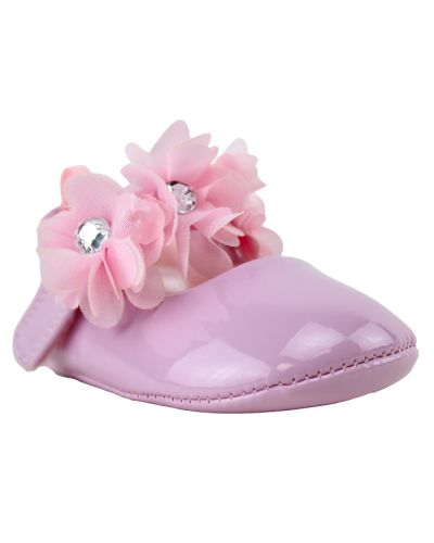 The "Bon Bini" Pink Floral Patent Pleather Ballet Flats are pictured here.
