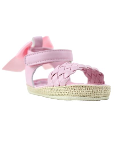 The "First" Pink Braided Strap Bow Espadrille Sandals are pictured here.