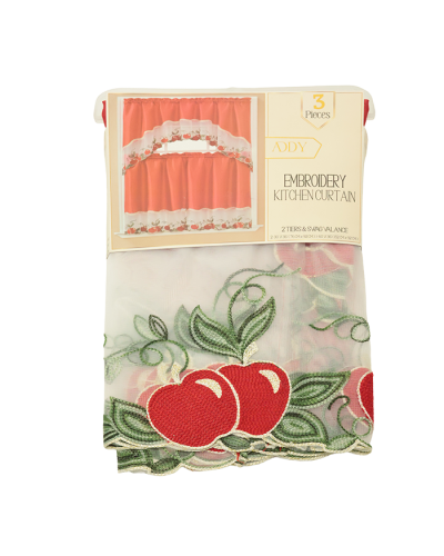 Embroidery Apple Kitchen Curtain

