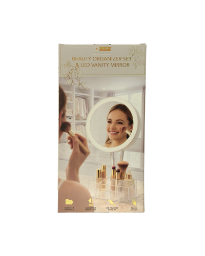 Beauty Organizer Led  Vanity Mirror

