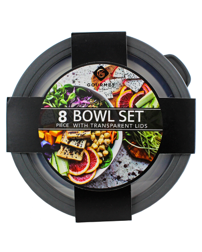 "Gourmet Home" Grey 8-Piece Bowl Set