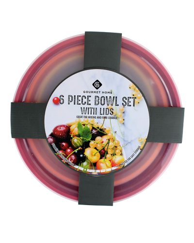 "Gourmet Home" Multicolored 6-Piece Bowl Set