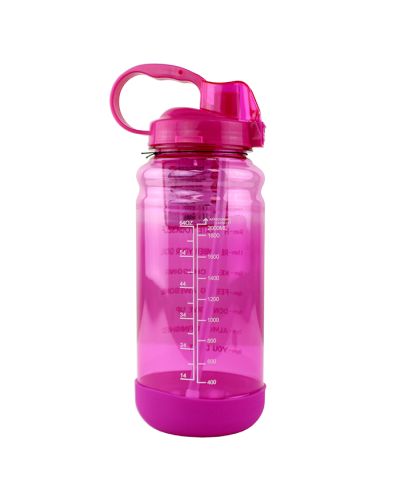 “Diamond” 64oz Pink Transparent Travel Thermos with Motivational Quotes