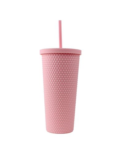 “Shalom” 24oz Studded Travel Cup With Straw