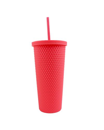 “Shalom” 24oz Studded Travel Cup With Straw