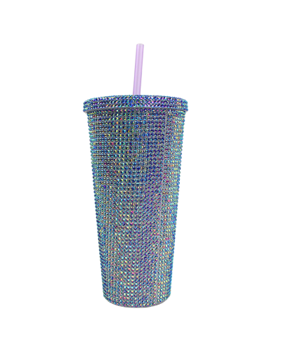 The "Neato" 22 oz Iridescent Rhinestone Cup with Lid and Straw is pictured here.