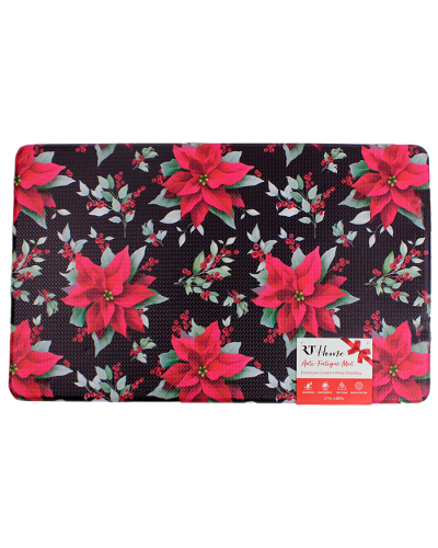 "Ramallah" Anti-Fatigue Poinsettia Kitchen Mat