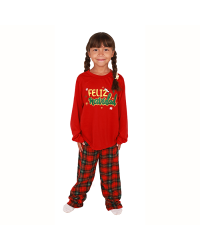 The girl model pictured here is shown wearing the "Allura" Girls Family Pajamas.