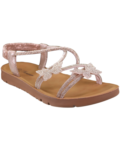 "FOREVER" Rhinestone Butterfly Comfort Sandal