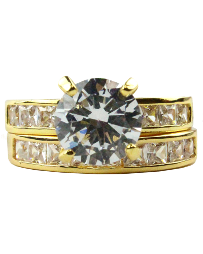 "Impression" Large Banded Gold Wedding Ring