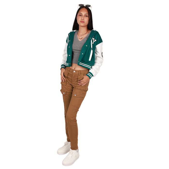 High Quality Womens Green Varsity Jacket