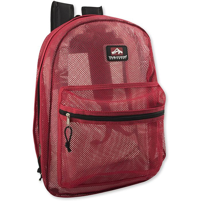 red mesh backpack
