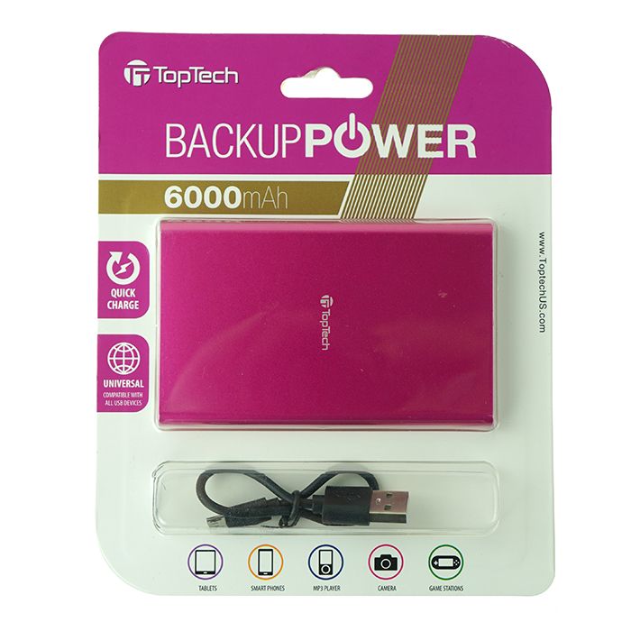 Gedachte verzameling Kruipen Top Tech" Power Bank 6000 Portable Charger