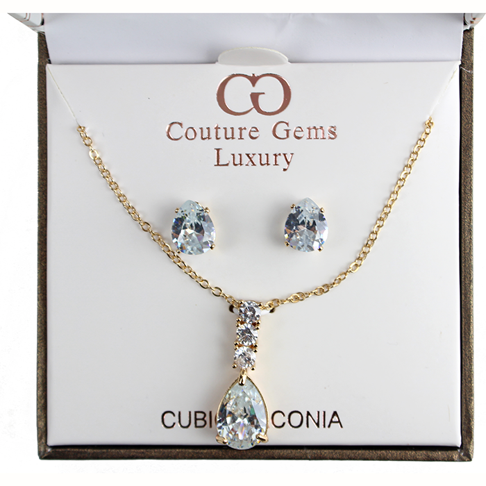 Cubic zirconia necklace set discount