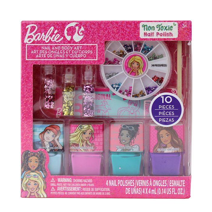 UPD” Barbie 10 Piece Nail Art Sparkle Polish Kit