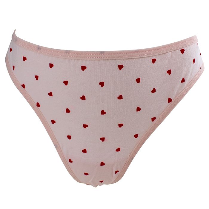Rene Pink Heart Print Thong Panties
