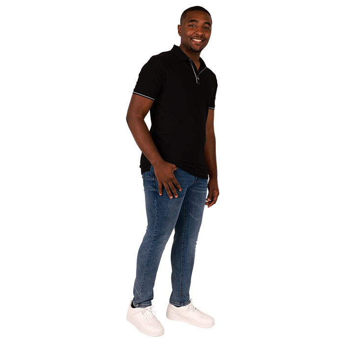 Denim Black Short Sleeve Polo