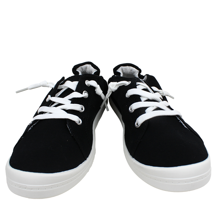 Soda White Sole Lace Up Flat Casual Canvas Sneakers