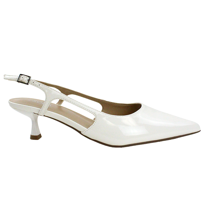 Soda" Low Patent Pleather Pointed-Toe Kitten Heels