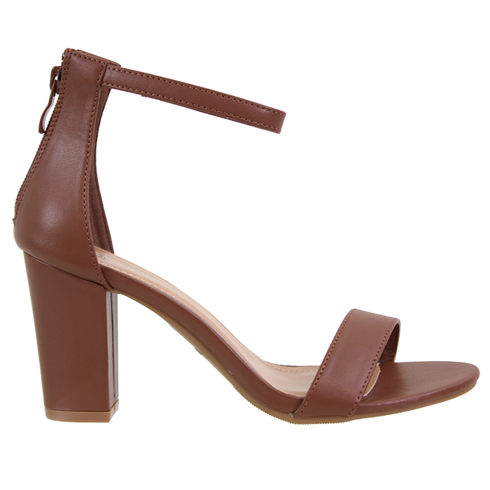 Top Moda” Close-Back Zip Ankle Strap Block Heels