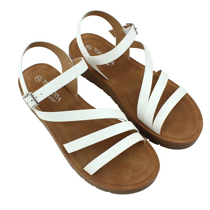 Women's 1” Platform Faux Leather Strap Sandals