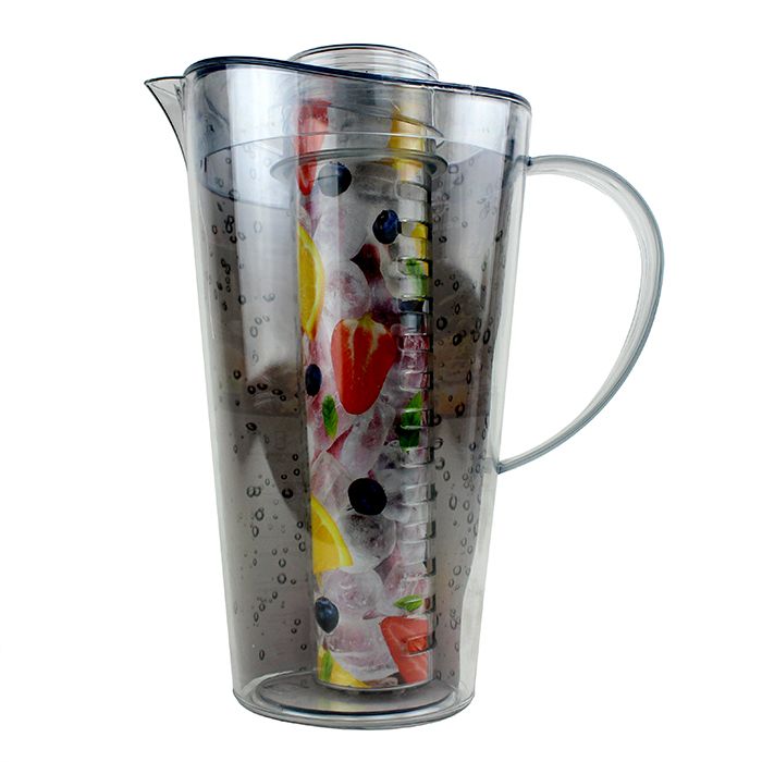 Pitcher, Glass Pitcher, Fruit Infuser Water Pitcher with Removable