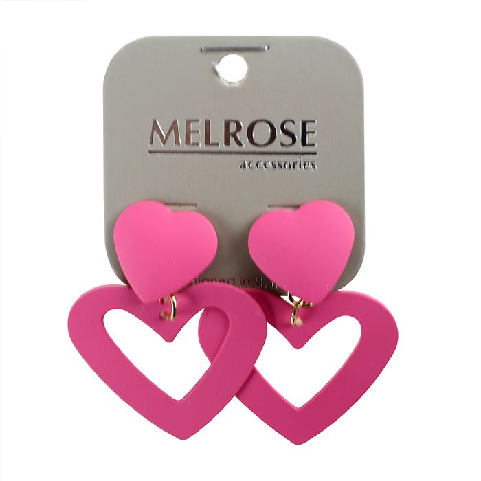 Sparkly Saffiano Swoopy Acrylic Hearts -Valentine's Earrings