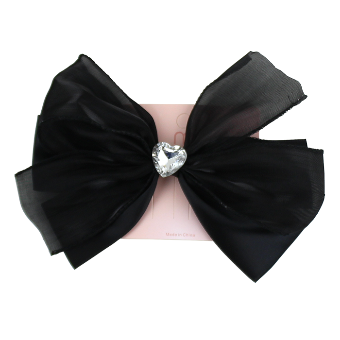 ☆TATIANA☆ Heart Bow tie Hair pinch pin HB2224 Pink HEARTS Pre-tied Bow, 3.25