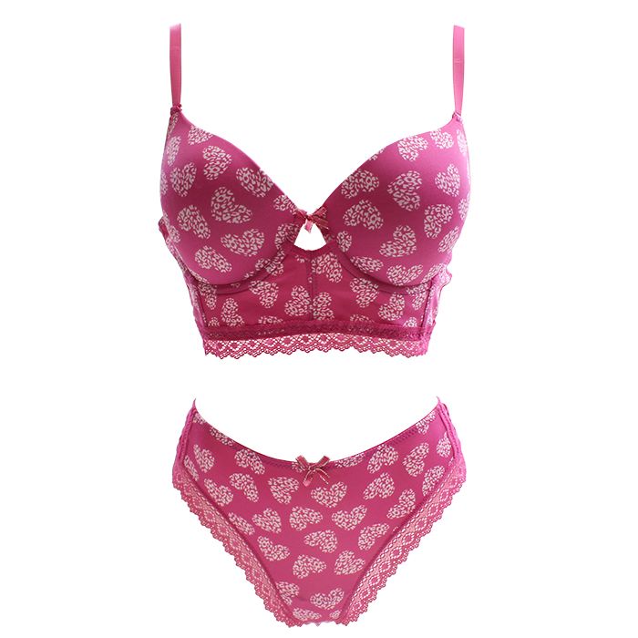 Inteco Intimates Bright Pink Push-up Lace Bra Size 36B