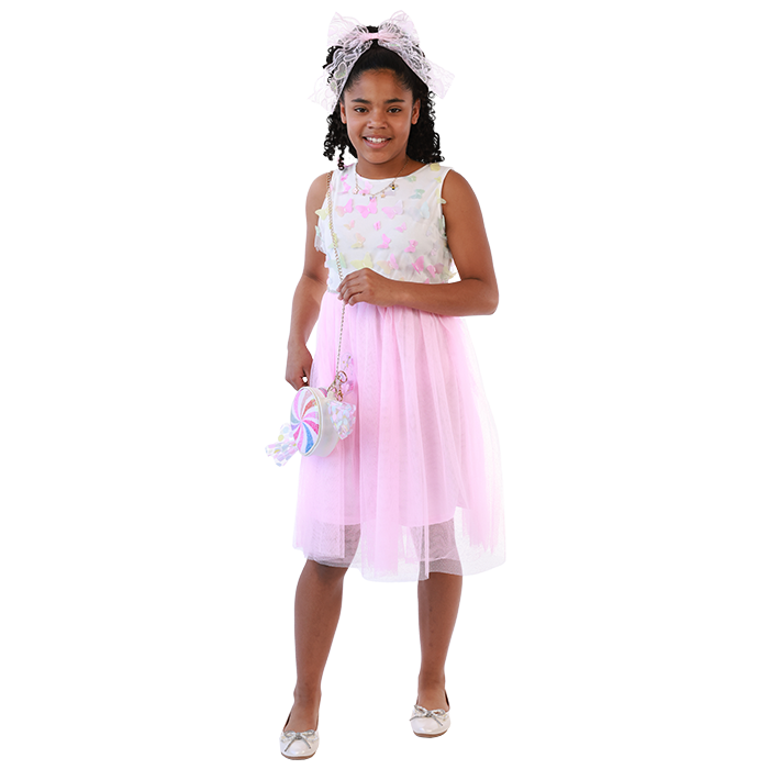 RMLA" 3D Butterfly Dress Mesh Glitter Skirt