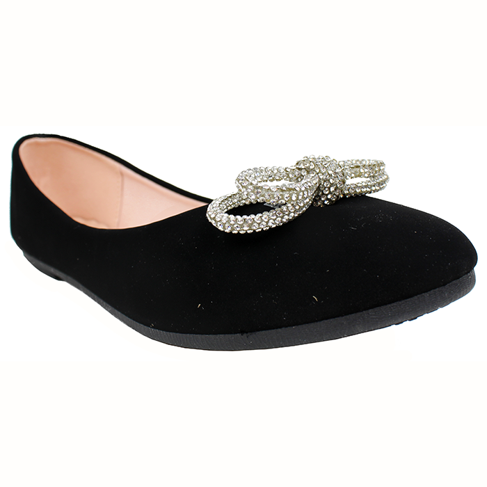Forever Rhinestone Bow Embellished Ballet Flats