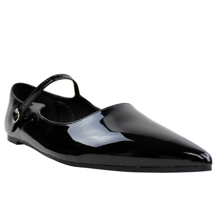靴 tornade mart pointed toe shoes TORNADO MART @tornadomart.official Black Leather Buckle