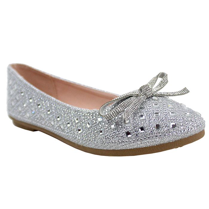 Forever" Round-Toe Rhinestone Bow Ballet Flats Forever" Round-Toe Rhinestone Bow Ballet Flats