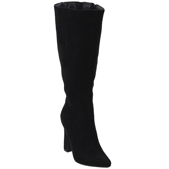 Top Moda” High Trumpet Heel Faux Suede Knee-High Boots