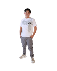 "ECKO" White Tee Skull and Smoke Design