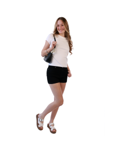 "COTTON CANDY" White Butter Crew Neck Band Tee