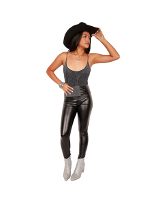 "Chocolate" Glitter Geometric Tank Bodysuit