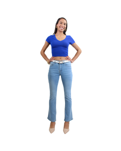 "Bozzolo 17" Short Sleeve V-Neck Crop Top