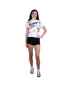 "Superman" Short Sleeve White Oversized Pop Art Graphic Tee