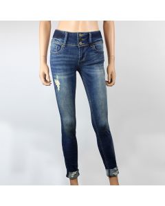 Ladies Indigo Rein 3-Button Mid-Rise Ankle Jeans