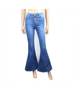 Ladies "LEV" Medium Wash Button-Fly Flared Jeans