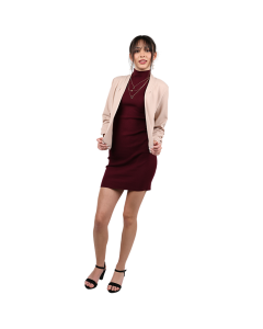 "Ambiance" Ribbed Sleeveless Mock Neck Sweater Mini Dress