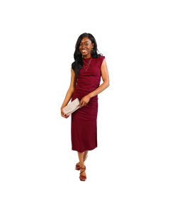 “Tiana B” 48" Crepe Crew Dress