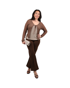 "Feral" Long Sleeve Mesh Tie Front Cardigan