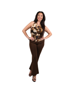 "Style Tree" Abstract Print Halter Drape Top