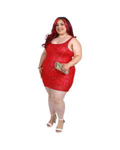 "Sky Plus" 37" Sequin Tank Dress