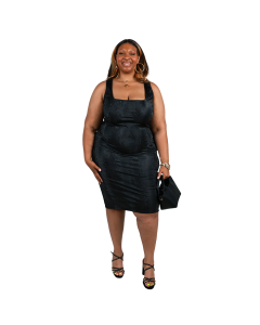 "Madden" Black Snakeskin Tank Mini Dress