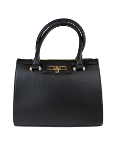 "FDC" Tiny Lock Double Zipper Carryall Handbag