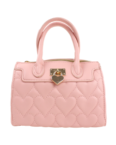 "Emperia" Mini Heart Quilted Gold Hardware Handbag