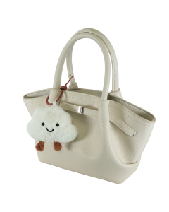 Ivory Purse with Happy White Cloud Keychain &nbsp;

